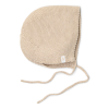 Zandkleurig gebreid babymutsje - Knitted hat soft beige melee